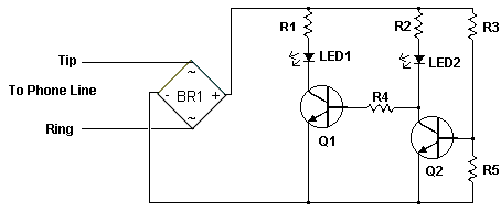 Phone Busy Indicator-Circuit diagram