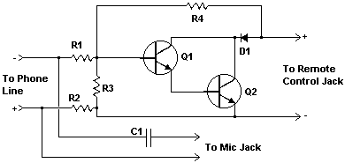 Telephone line monitor-Circuit diagram