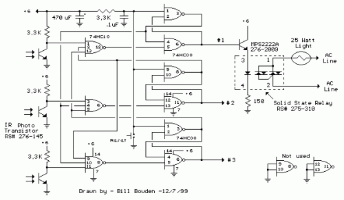 Pinewood Derby Finish Line Lamps-Circuit digram