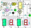 Digital Step-Km Counter Circuit Schematic