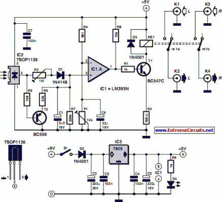 TV Muter Circuit-Circuit diagram