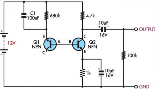 Simple White Noise Generator-Circuit diagram