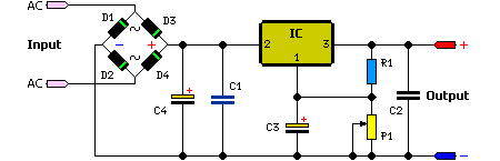 1.5 - 35 Volt DC Regulated Power Supply-Circuit diagram