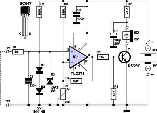 How to build Components Voltage Tester Circuit Schematic - circuit diagram